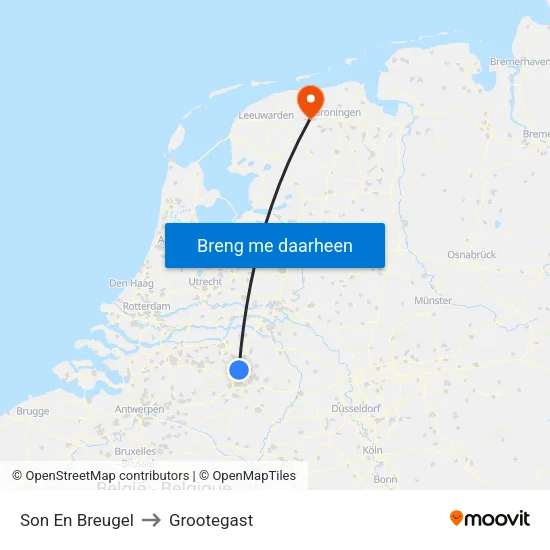 Son En Breugel to Grootegast map