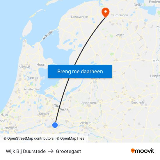 Wijk Bij Duurstede to Grootegast map