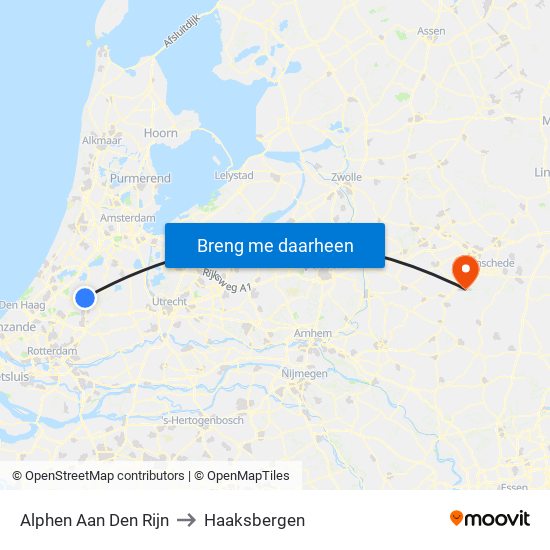 Alphen Aan Den Rijn to Haaksbergen map