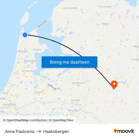 Anna Paulowna to Haaksbergen map
