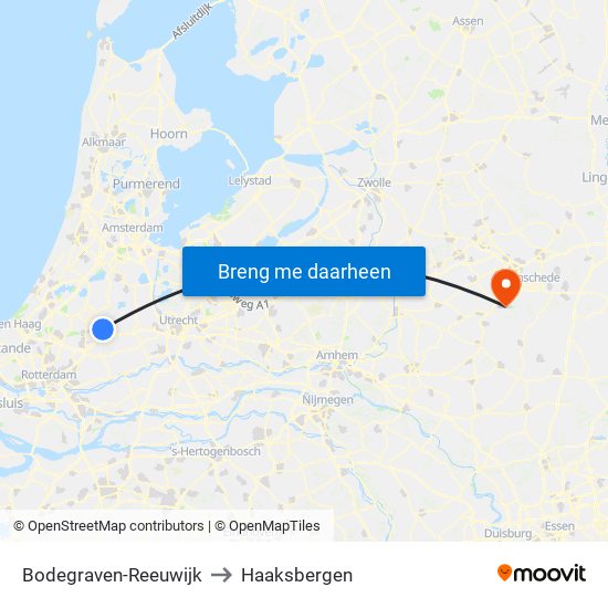 Bodegraven-Reeuwijk to Haaksbergen map