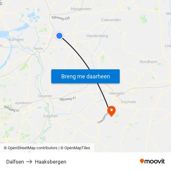 Dalfsen to Haaksbergen map