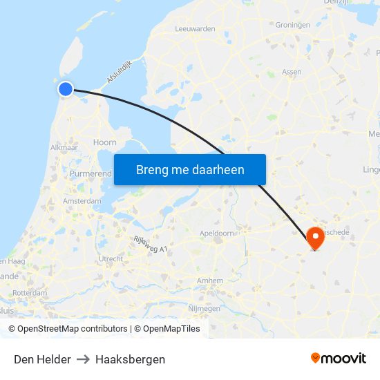 Den Helder to Haaksbergen map