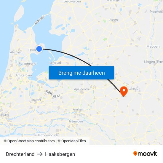 Drechterland to Haaksbergen map