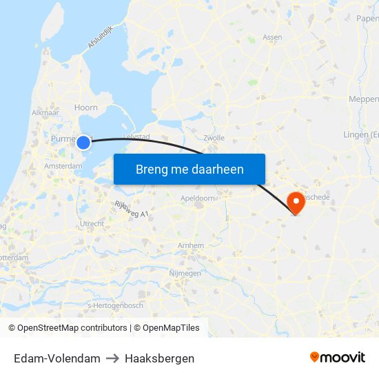 Edam-Volendam to Haaksbergen map