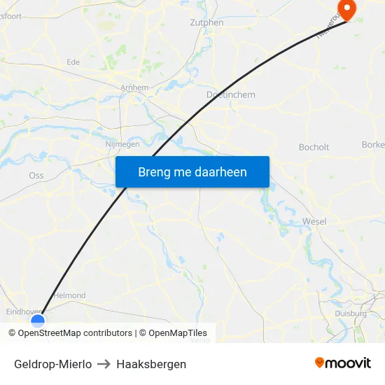 Geldrop-Mierlo to Haaksbergen map