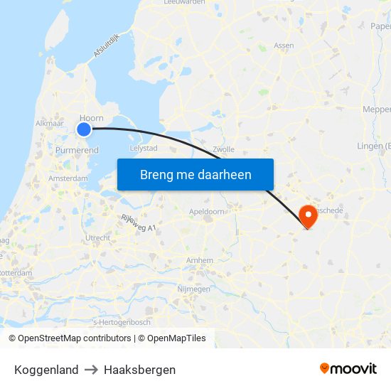 Koggenland to Haaksbergen map