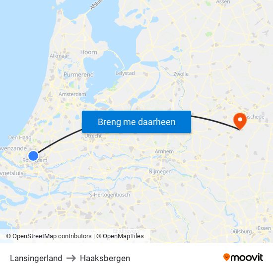 Lansingerland to Haaksbergen map