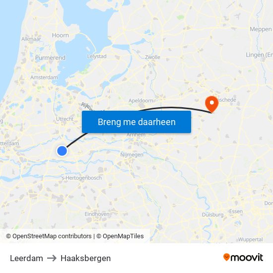 Leerdam to Haaksbergen map