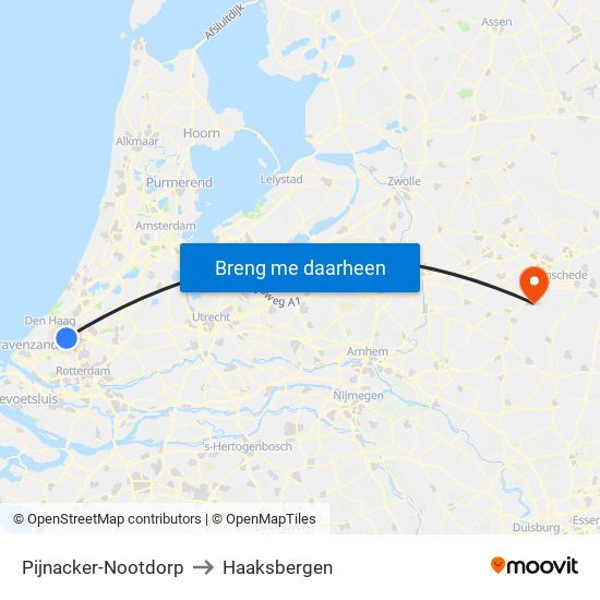 Pijnacker-Nootdorp to Haaksbergen map