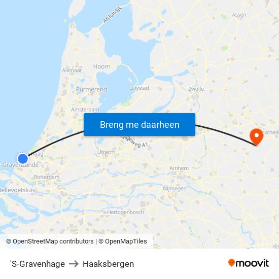 'S-Gravenhage to Haaksbergen map
