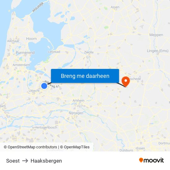 Soest to Haaksbergen map