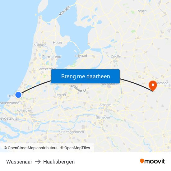 Wassenaar to Haaksbergen map
