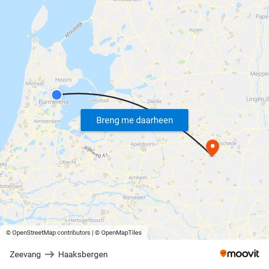 Zeevang to Haaksbergen map