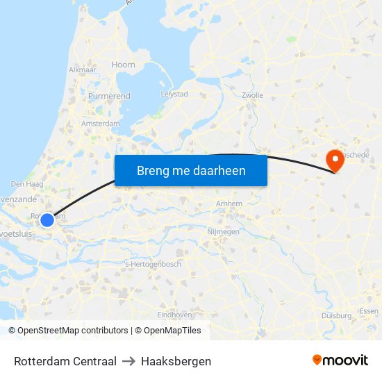 Rotterdam Centraal to Haaksbergen map