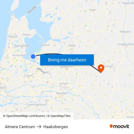 Almere Centrum to Haaksbergen map