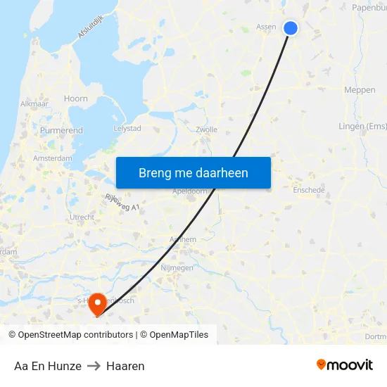 Aa En Hunze to Haaren map