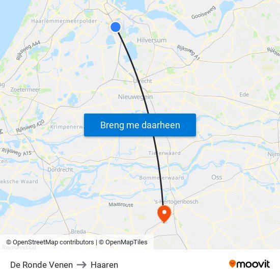 De Ronde Venen to Haaren map