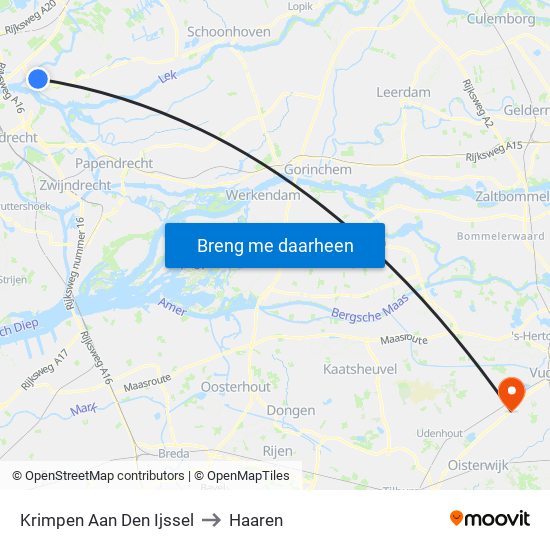 Krimpen Aan Den Ijssel to Haaren map