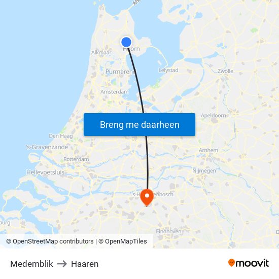 Medemblik to Haaren map