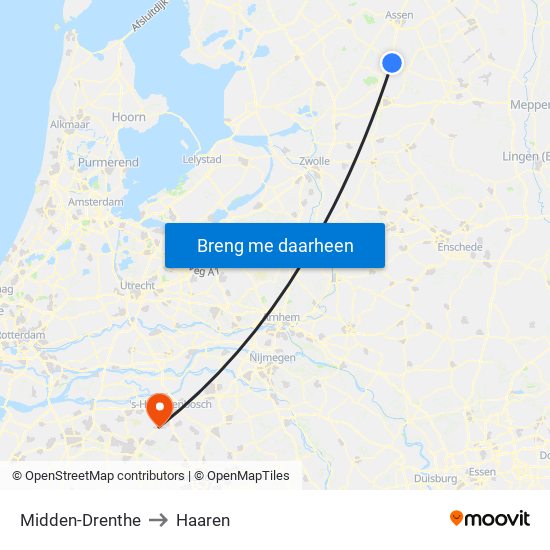 Midden-Drenthe to Haaren map