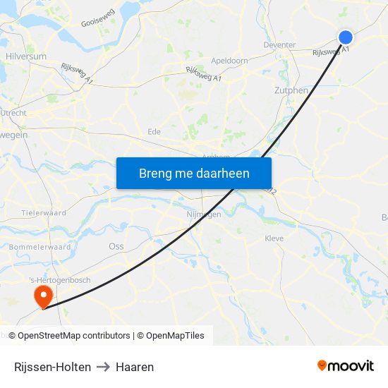 Rijssen-Holten to Haaren map