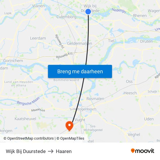 Wijk Bij Duurstede to Haaren map