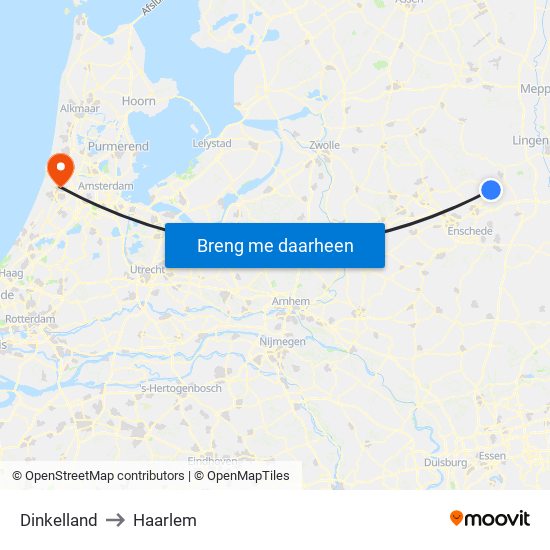 Dinkelland to Haarlem map