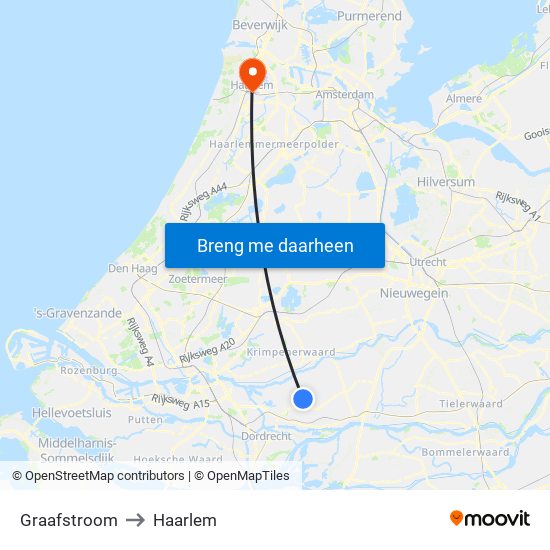 Graafstroom to Haarlem map