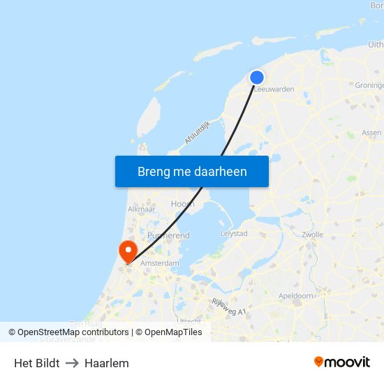 Het Bildt to Haarlem map