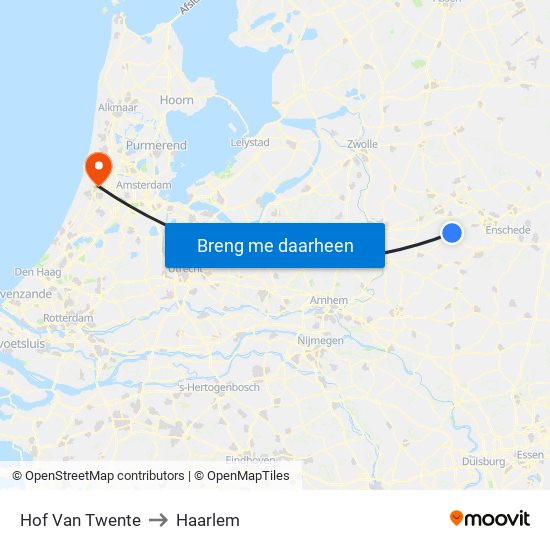 Hof Van Twente to Haarlem map