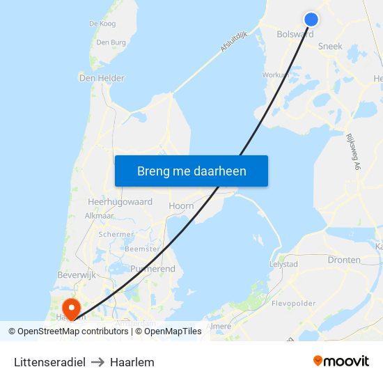 Littenseradiel to Haarlem map