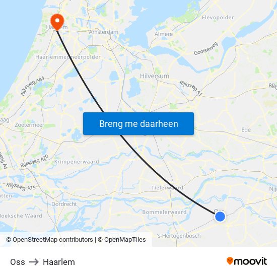 Oss to Haarlem map