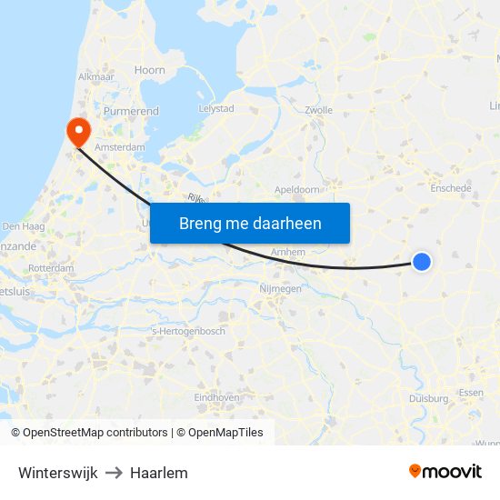 Winterswijk to Haarlem map