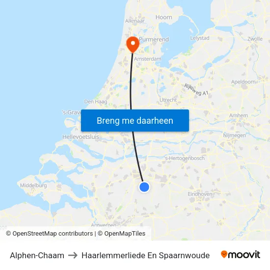 Alphen-Chaam to Haarlemmerliede En Spaarnwoude map