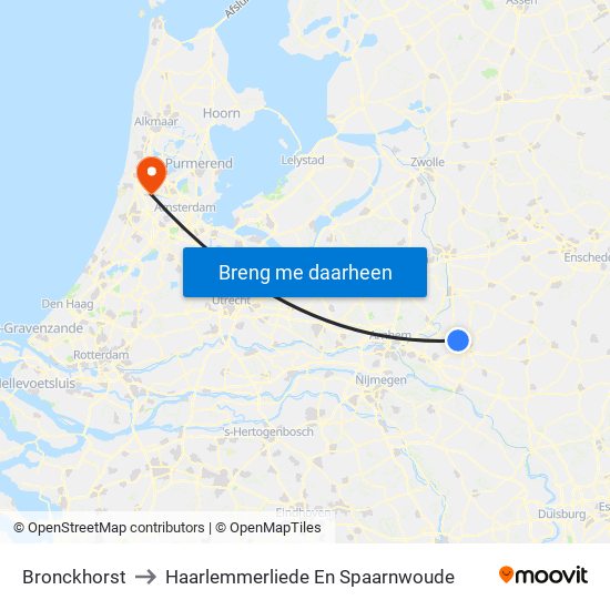 Bronckhorst to Haarlemmerliede En Spaarnwoude map
