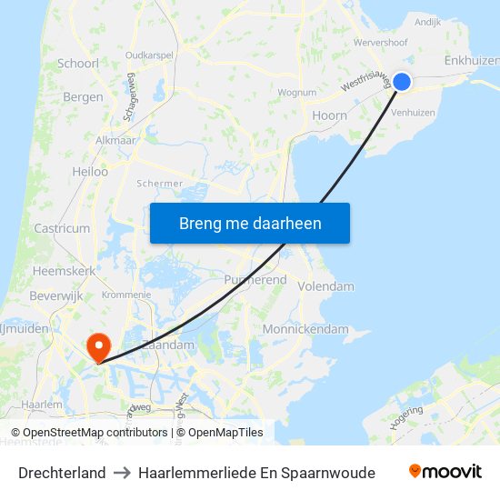 Drechterland to Haarlemmerliede En Spaarnwoude map