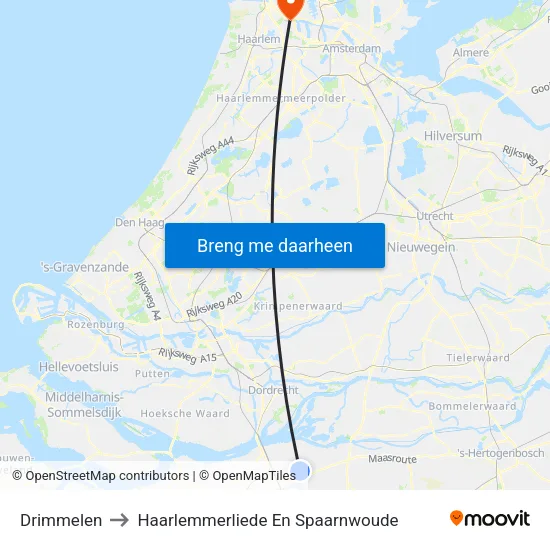 Drimmelen to Haarlemmerliede En Spaarnwoude map