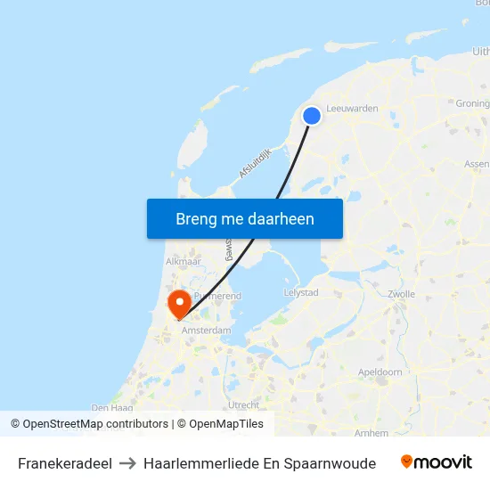 Franekeradeel to Haarlemmerliede En Spaarnwoude map