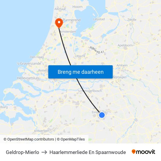 Geldrop-Mierlo to Haarlemmerliede En Spaarnwoude map