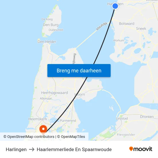 Harlingen to Haarlemmerliede En Spaarnwoude map