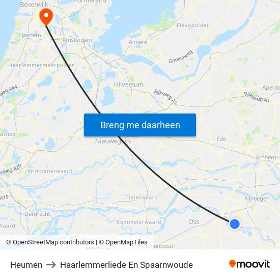 Heumen to Haarlemmerliede En Spaarnwoude map