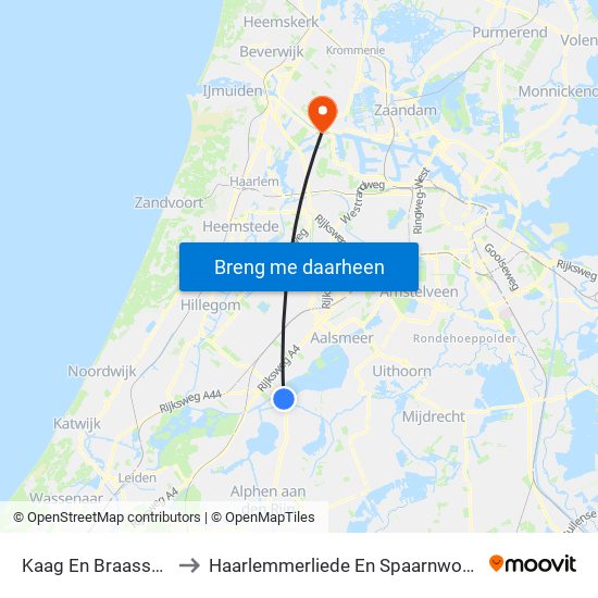 Kaag En Braassem to Haarlemmerliede En Spaarnwoude map