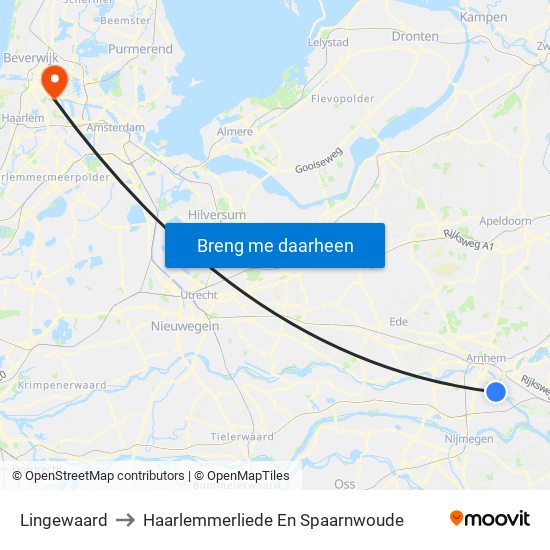 Lingewaard to Haarlemmerliede En Spaarnwoude map