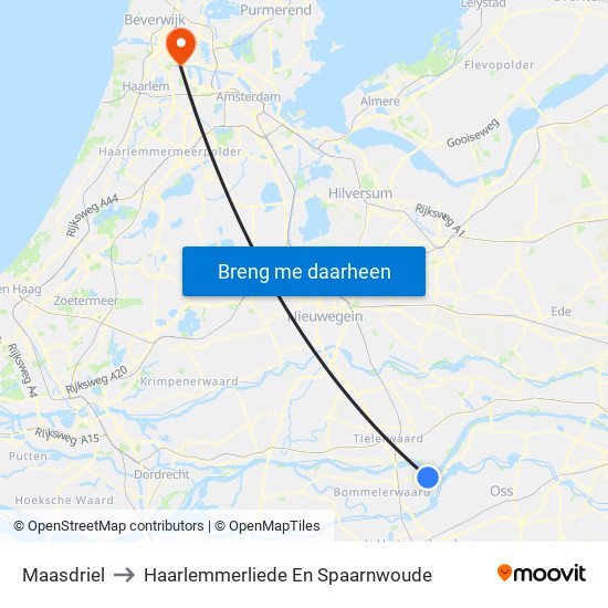 Maasdriel to Haarlemmerliede En Spaarnwoude map