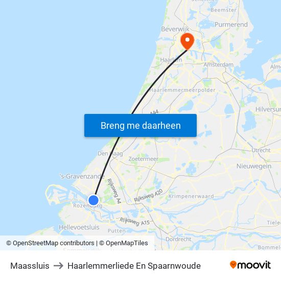 Maassluis to Haarlemmerliede En Spaarnwoude map