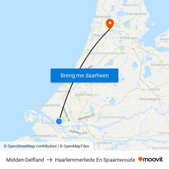 Midden-Delfland to Haarlemmerliede En Spaarnwoude map