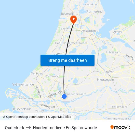 Ouderkerk to Haarlemmerliede En Spaarnwoude map