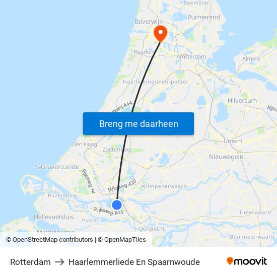 Rotterdam to Haarlemmerliede En Spaarnwoude map