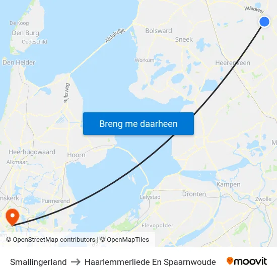 Smallingerland to Haarlemmerliede En Spaarnwoude map
